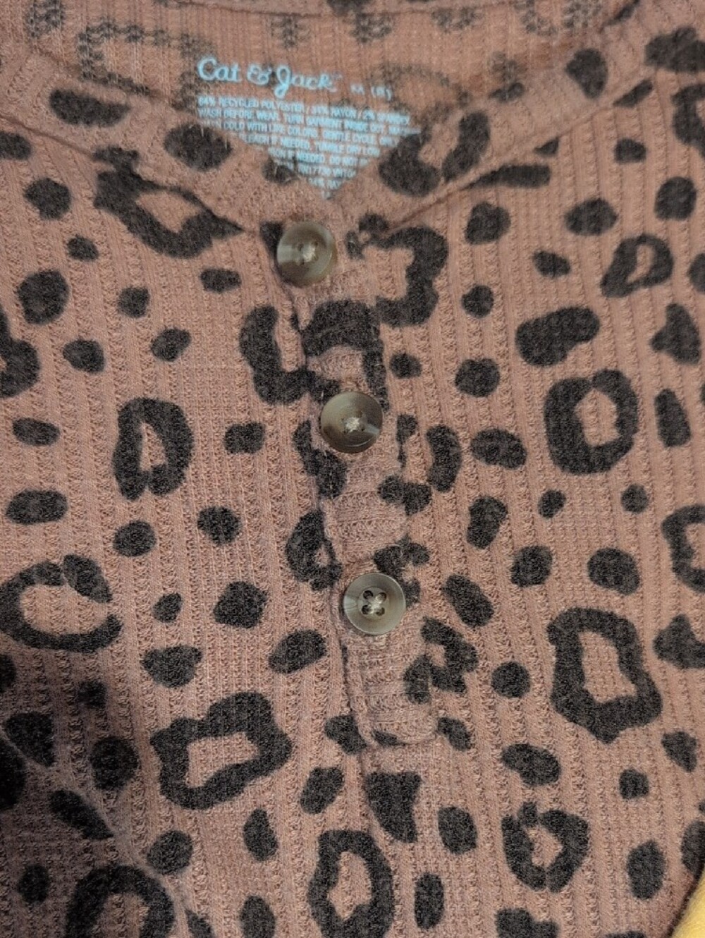 Bundle Of Girls' Long Sleeve 3-Pack - Light Pink, Yellow Floral, Brown Leopard - Picture 2 of 4